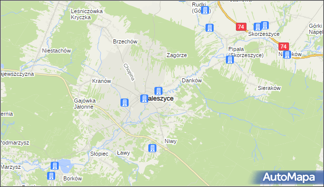 mapa Wójtostwo gmina Daleszyce, Wójtostwo gmina Daleszyce na mapie Targeo