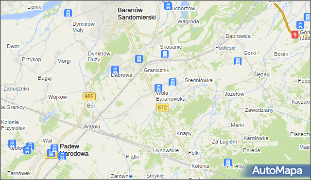 mapa Wola Baranowska, Wola Baranowska na mapie Targeo