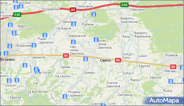 mapa Wola Dębińska, Wola Dębińska na mapie Targeo