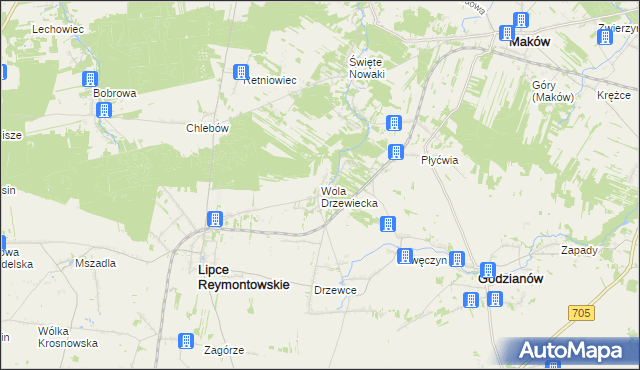 mapa Wola Drzewiecka, Wola Drzewiecka na mapie Targeo