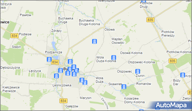 mapa Wola Duża-Kolonia, Wola Duża-Kolonia na mapie Targeo