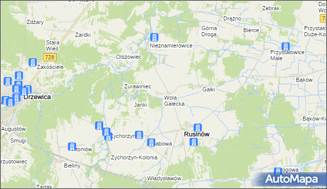 mapa Wola Gałecka, Wola Gałecka na mapie Targeo
