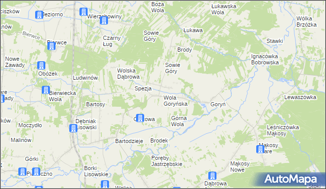 mapa Wola Goryńska, Wola Goryńska na mapie Targeo