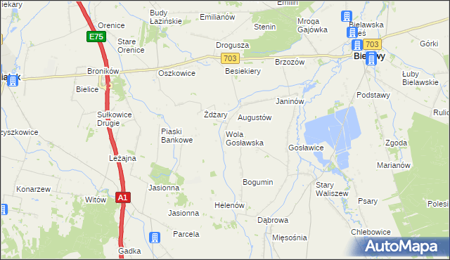 mapa Wola Gosławska, Wola Gosławska na mapie Targeo