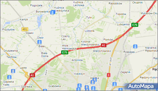 mapa Wola Kiedrzyńska, Wola Kiedrzyńska na mapie Targeo