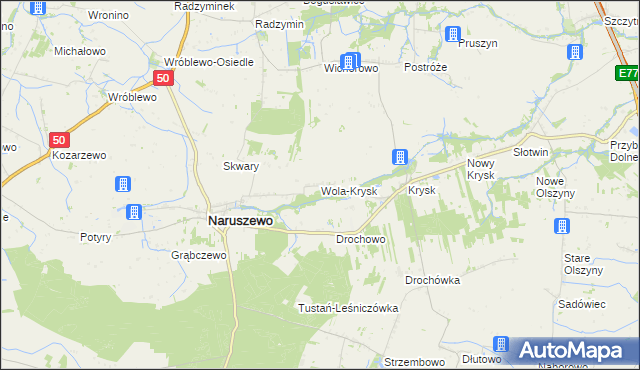 mapa Wola-Krysk, Wola-Krysk na mapie Targeo