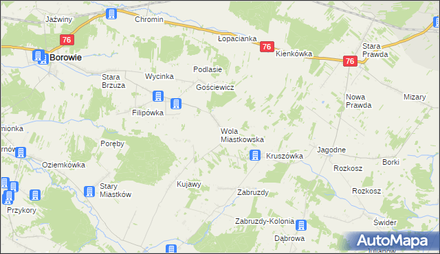 mapa Wola Miastkowska, Wola Miastkowska na mapie Targeo