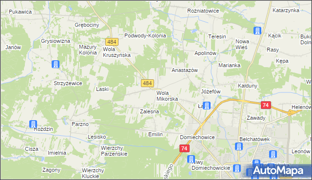 mapa Wola Mikorska, Wola Mikorska na mapie Targeo