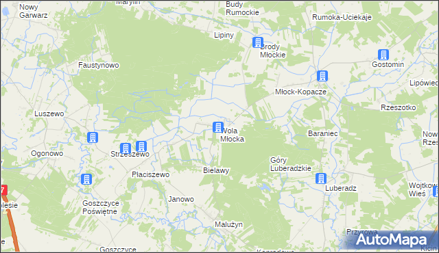 mapa Wola Młocka, Wola Młocka na mapie Targeo