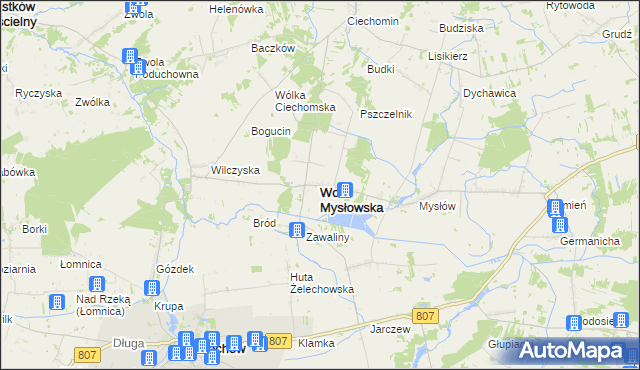 mapa Wola Mysłowska, Wola Mysłowska na mapie Targeo