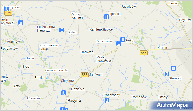 mapa Wola Pacyńska, Wola Pacyńska na mapie Targeo