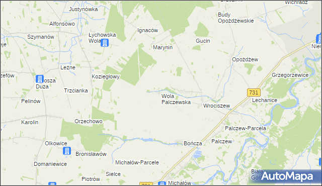mapa Wola Palczewska, Wola Palczewska na mapie Targeo