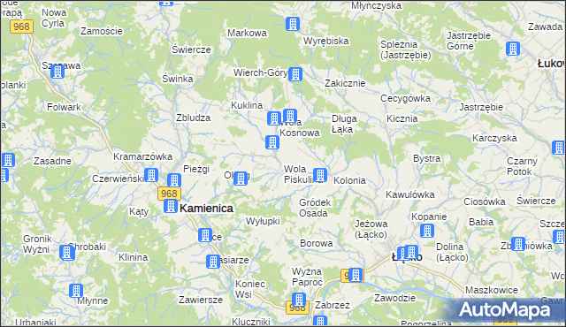 mapa Wola Piskulina, Wola Piskulina na mapie Targeo