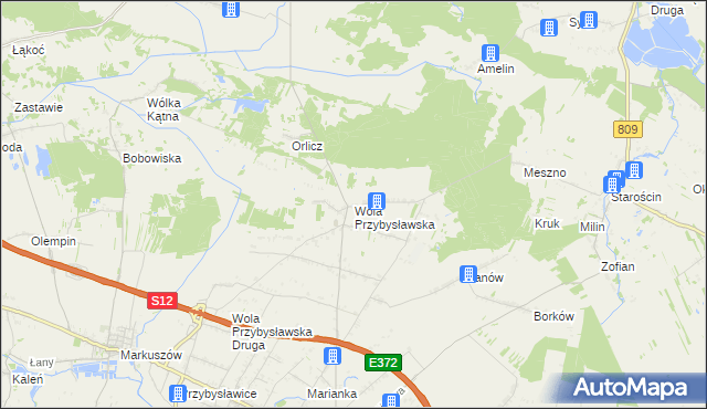 mapa Wola Przybysławska, Wola Przybysławska na mapie Targeo