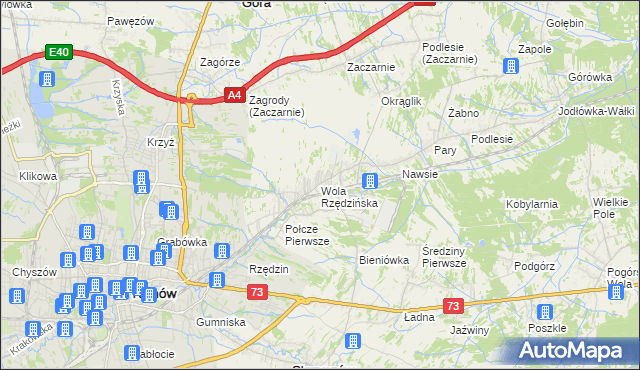 mapa Wola Rzędzińska, Wola Rzędzińska na mapie Targeo