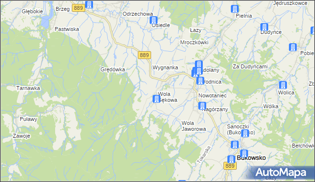 mapa Wola Sękowa, Wola Sękowa na mapie Targeo