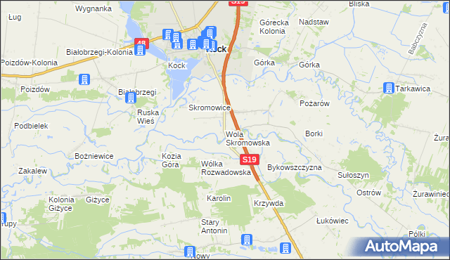 mapa Wola Skromowska, Wola Skromowska na mapie Targeo