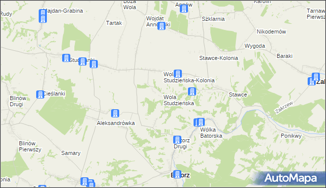 mapa Wola Studzieńska, Wola Studzieńska na mapie Targeo