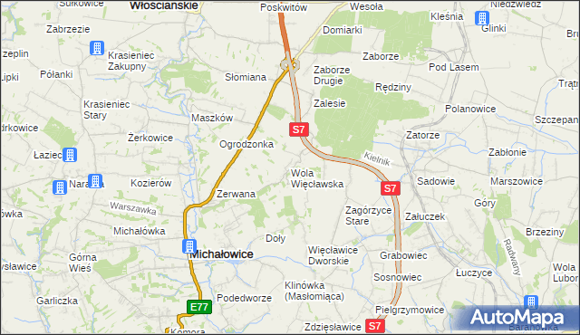 mapa Wola Więcławska, Wola Więcławska na mapie Targeo