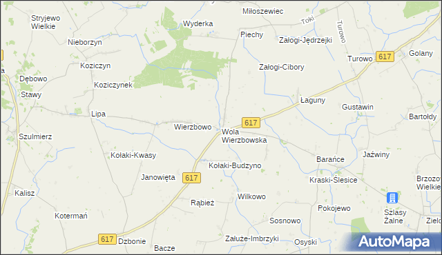 mapa Wola Wierzbowska, Wola Wierzbowska na mapie Targeo