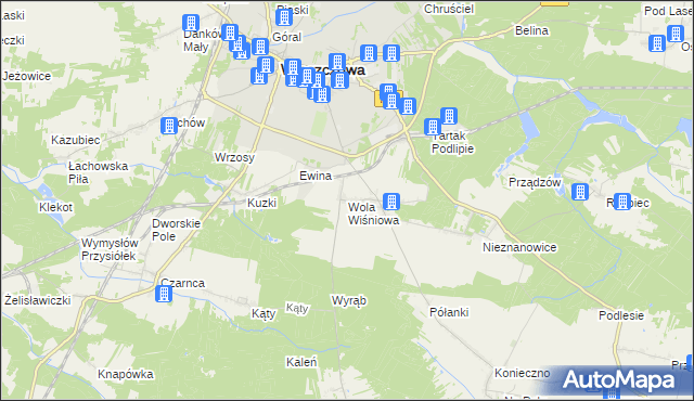 mapa Wola Wiśniowa, Wola Wiśniowa na mapie Targeo