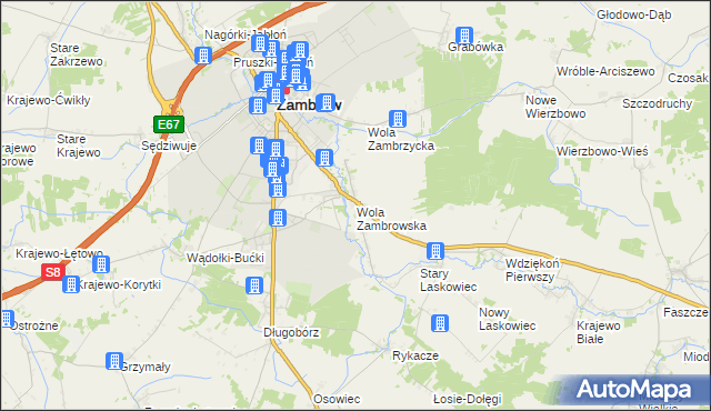 mapa Wola Zambrowska, Wola Zambrowska na mapie Targeo