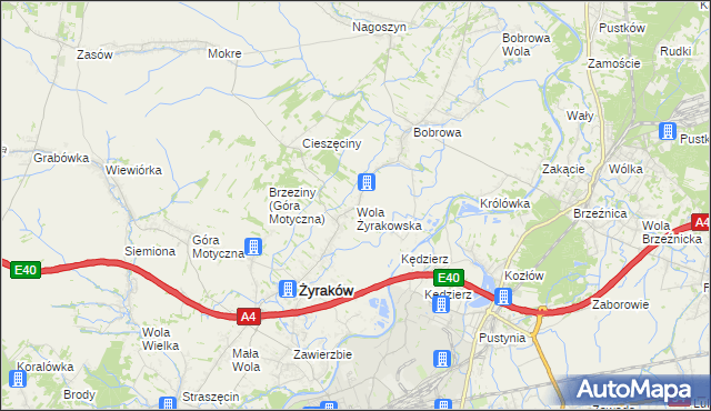 mapa Wola Żyrakowska, Wola Żyrakowska na mapie Targeo