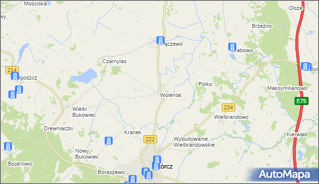 mapa Wolental, Wolental na mapie Targeo