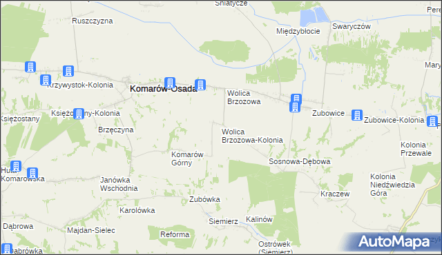 mapa Wolica Brzozowa-Kolonia, Wolica Brzozowa-Kolonia na mapie Targeo