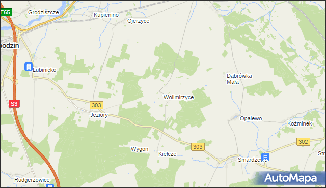 mapa Wolimirzyce, Wolimirzyce na mapie Targeo