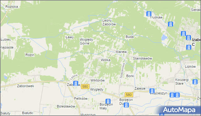 mapa Wólka gmina Leszno, Wólka gmina Leszno na mapie Targeo