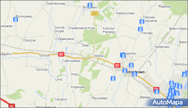 mapa Wólka gmina Strzałkowo, Wólka gmina Strzałkowo na mapie Targeo
