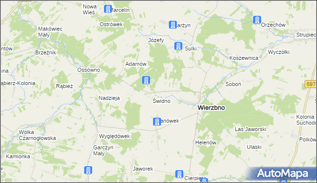 mapa Wólka gmina Wierzbno, Wólka gmina Wierzbno na mapie Targeo