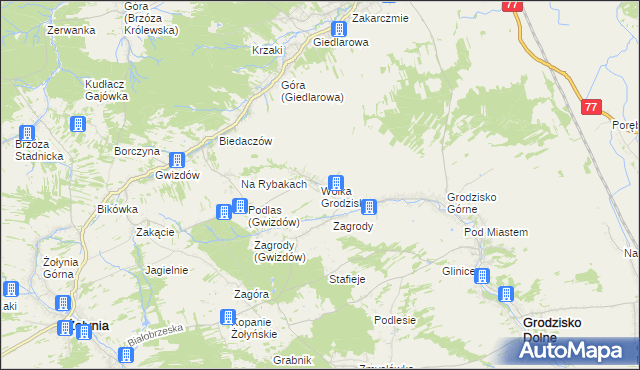mapa Wólka Grodziska gmina Grodzisko Dolne, Wólka Grodziska gmina Grodzisko Dolne na mapie Targeo