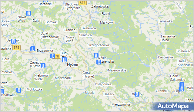 mapa Wólka Hyżneńska, Wólka Hyżneńska na mapie Targeo