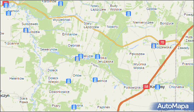 mapa Wólka Jeruzalska, Wólka Jeruzalska na mapie Targeo