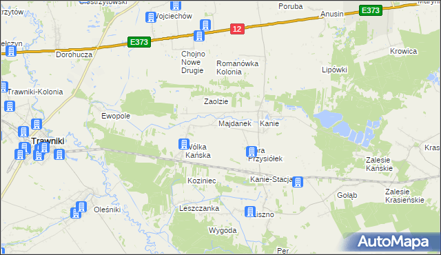 mapa Wólka Kańska-Kolonia, Wólka Kańska-Kolonia na mapie Targeo