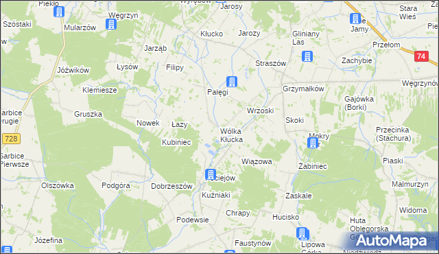 mapa Wólka Kłucka, Wólka Kłucka na mapie Targeo