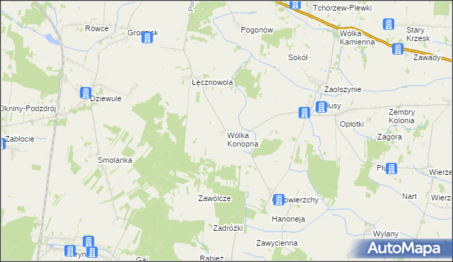 mapa Wólka Konopna, Wólka Konopna na mapie Targeo