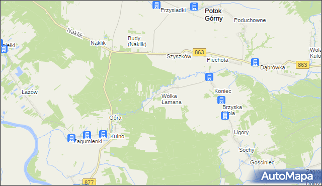 mapa Wólka Łamana, Wólka Łamana na mapie Targeo