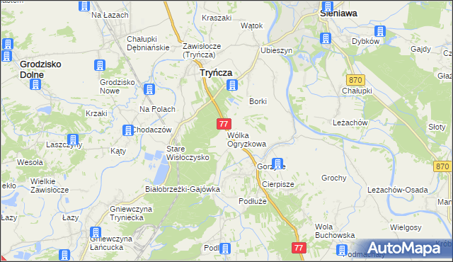 mapa Wólka Ogryzkowa, Wólka Ogryzkowa na mapie Targeo