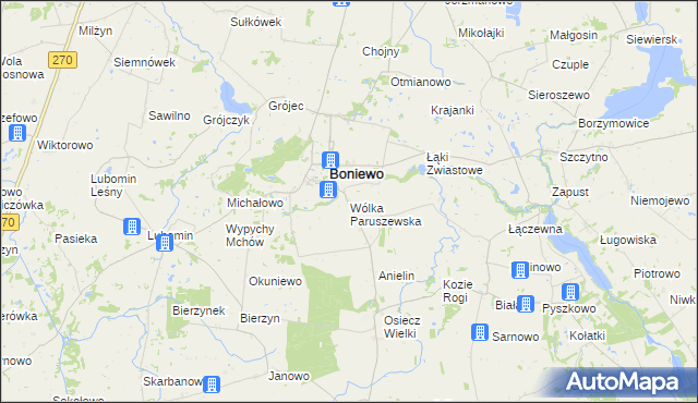 mapa Wólka Paruszewska, Wólka Paruszewska na mapie Targeo