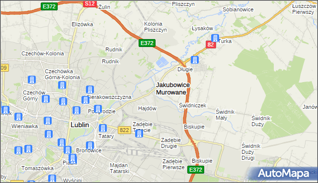 mapa Wólka powiat lubelski, Wólka powiat lubelski na mapie Targeo