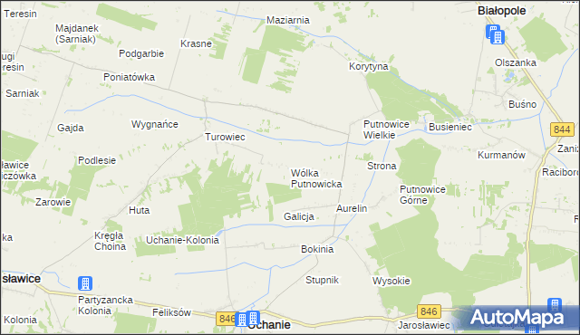 mapa Wólka Putnowicka, Wólka Putnowicka na mapie Targeo