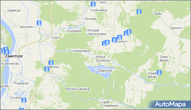 mapa Wólka Szczecka, Wólka Szczecka na mapie Targeo