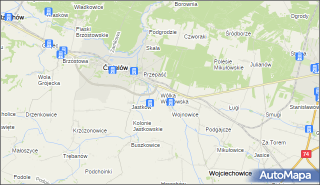 mapa Wólka Wojnowska, Wólka Wojnowska na mapie Targeo