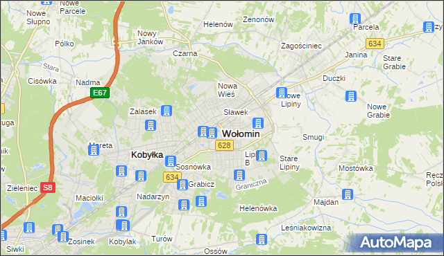 mapa Wołomin, Wołomin na mapie Targeo