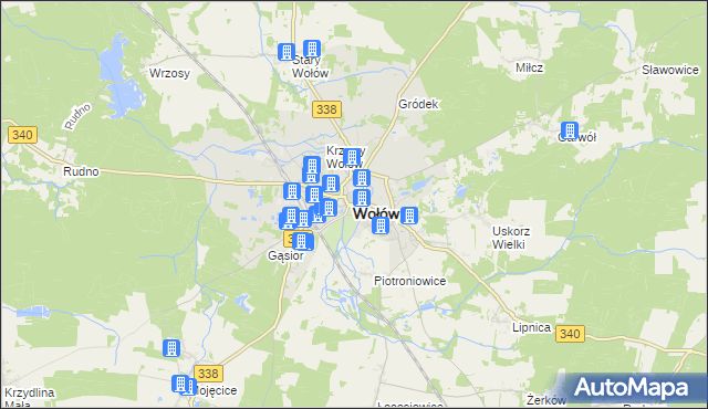 mapa Wołów, Wołów na mapie Targeo