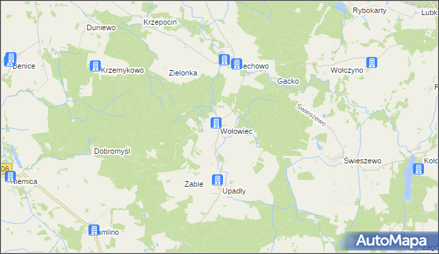 mapa Wołowiec gmina Golczewo, Wołowiec gmina Golczewo na mapie Targeo