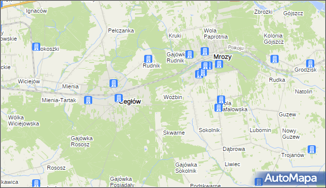 mapa Woźbin, Woźbin na mapie Targeo